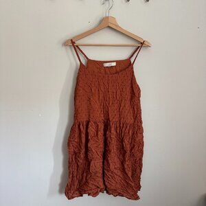 Loft Rust Tiered Camisole Dress - Size Medium